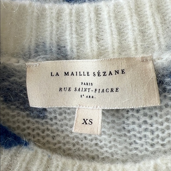 Sezane Blue and White Ivory Sweater XS - Picture 5 of 5